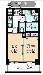 グリーンフィールド小竹向原 2Kの間取図画像