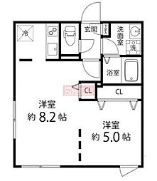 Brancheメグロ ワンルームの間取図画像