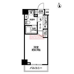 プレール・ドゥーク練馬中村橋 1Kの間取図画像