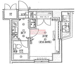 MAINSTAGE池袋 1Kの間取図画像