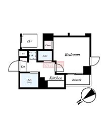 スカイコート目白台 1Kの間取図画像