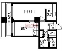 グランパークハイツ 1LDKの間取図画像