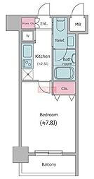 レジディア中目黒2 1Kの間取図画像