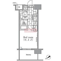 パークハビオ目黒リバーサイド 1Kの間取図画像