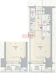 西武池袋線 練馬駅 徒歩5分の賃貸マンション 9階1Kの間取り