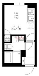 東武東上線 中板橋駅 徒歩5分の賃貸マンション 4階ワンルームの間取り