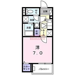 都営三田線 板橋区役所前駅 徒歩8分の賃貸アパート 1階1Kの間取り