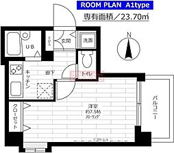 ステージグランデ桜台駅前 2階1Kの間取り