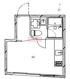 都営三田線 板橋区役所前駅 徒歩7分の賃貸マンション 4階ワンルームの間取り