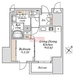 La Douceur巣鴨 2階1LDKの間取り