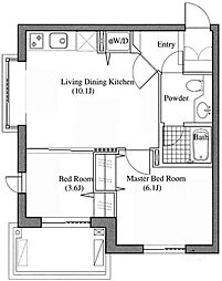 ラナイクラシコ 3階2LDKの間取り