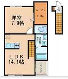 メゾンヒロ 3階1LDKの間取り