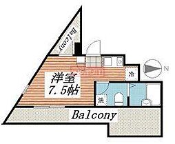 クラウンズコート羽沢 3階ワンルームの間取り