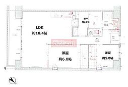 ドゥーエ南長崎 2LDKの間取図画像