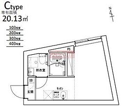 Ludens椎名町 ワンルームの間取図画像
