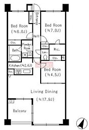 ParkCube平和台 3LDKの間取図画像
