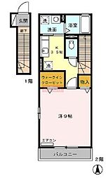 サニーハイツ 1Kの間取図画像
