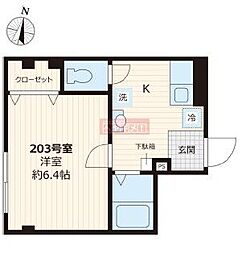 パナエステート 1Kの間取図画像