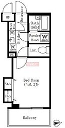 コアロート西早稲田 1Kの間取図画像