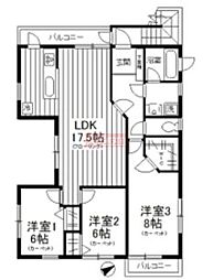フルール目白 3LDKの間取図画像