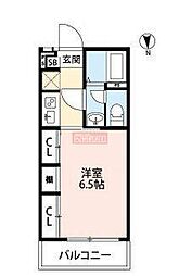 ヘスティア 1Kの間取図画像