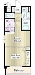 アイコート赤塚 1DKの間取図画像