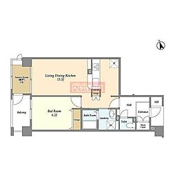 アーバンライフ目白駅前1号棟 1LDKの間取図画像