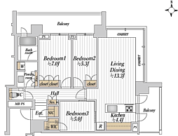 間取図画像 3LDK