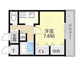 中山寺ビル ワンルームの間取図画像