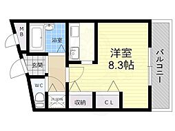 中山寺ビル ワンルームの間取図画像
