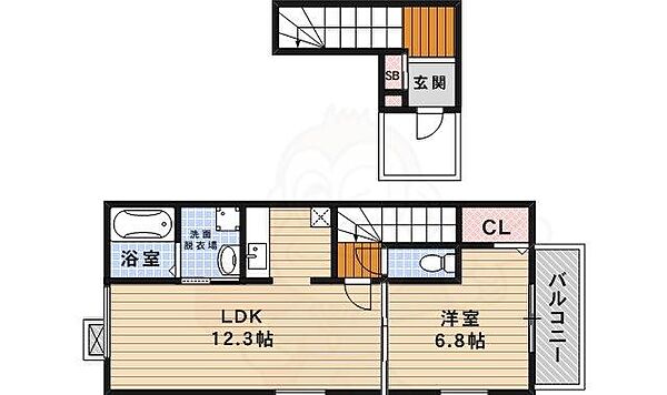 メヌエット ｜兵庫県伊丹市荒牧２丁目(賃貸アパート1LDK・2階・43.80㎡)の写真 その2