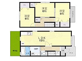 ネオ中北  ｜ 兵庫県伊丹市鴻池６丁目（賃貸テラスハウス3LDK・1階・82.27㎡） その2