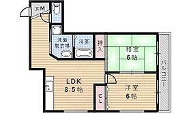 Ｋマンション  ｜ 兵庫県宝塚市売布２丁目（賃貸マンション2LDK・2階・53.30㎡） その2