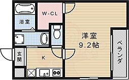 フジパレス宝塚南5番館 1Kの間取図画像