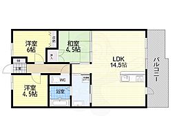 グラン・ブルー宝塚2 3LDKの間取図画像