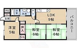 アメニティーマンション2 3LDKの間取図画像