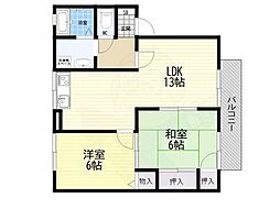 アベニュータツミB 2LDKの間取図画像