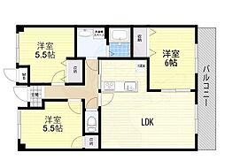 グランドール 3LDKの間取図画像