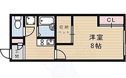 レオパレスブランシュヴァル2 1Kの間取図画像