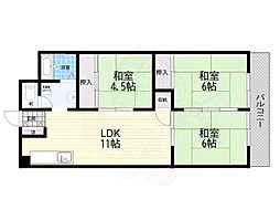 ローレルハイツ宝塚2号棟 3LDKの間取図画像