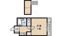 カリフォルニア・ドリーム 1Kの間取図画像