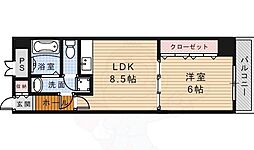 クロード・サン 1LDKの間取図画像