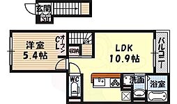 プラセール宝塚2 1LDKの間取図画像