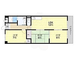 メゾンヴェール中尾 3LDKの間取図画像