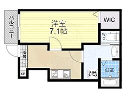 リュミエール小林 1Kの間取図画像