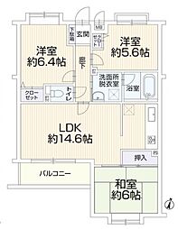 ロイヤルステージ多摩センター 3LDKの間取図画像
