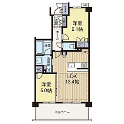 ライフレビュー川崎久地PRIMEHILL 2LDKの間取図画像