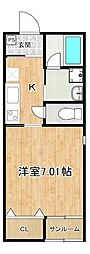 レジーナ 1階1Kの間取り