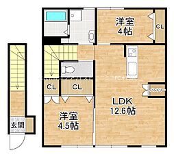 ソアレ 2階2LDKの間取り