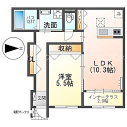 Hualien（ファーレン） 1階1LDKの間取り